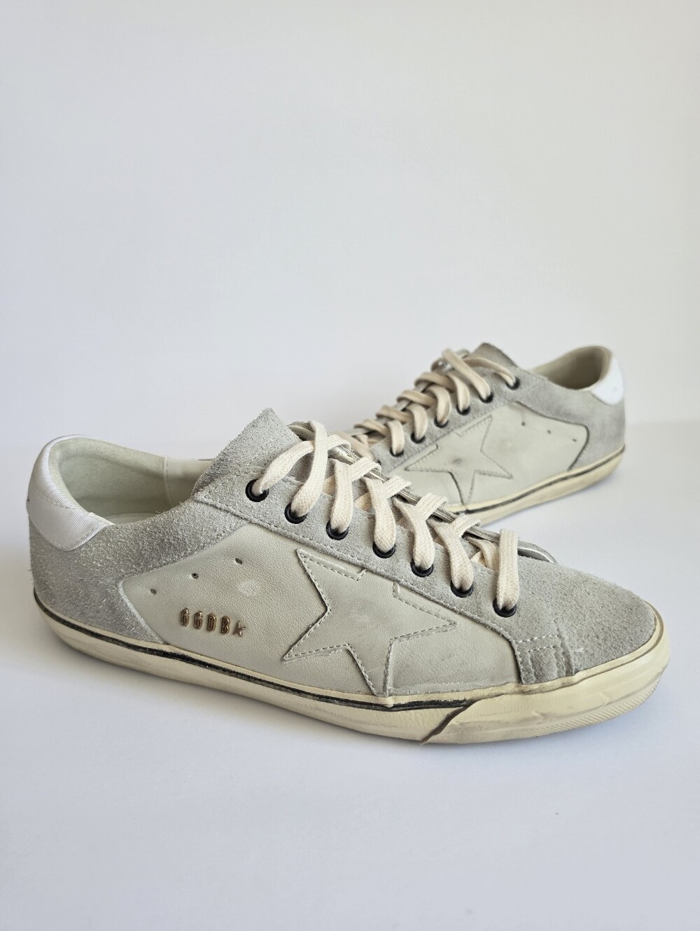 Golden Goose Superstar Black Gray Leather Sneakers Size 43 EU Men - Picture 2 of 9